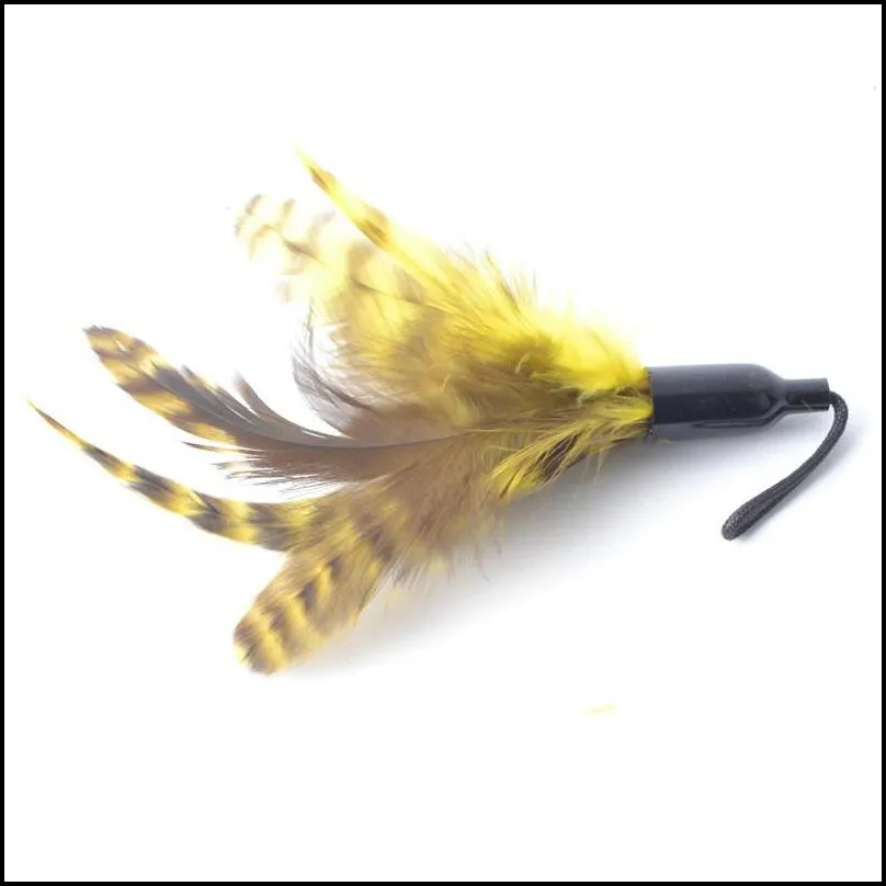 colorful feather cat toy plastic pendant creative funny cat stick replacement head pet supplies 7 colors