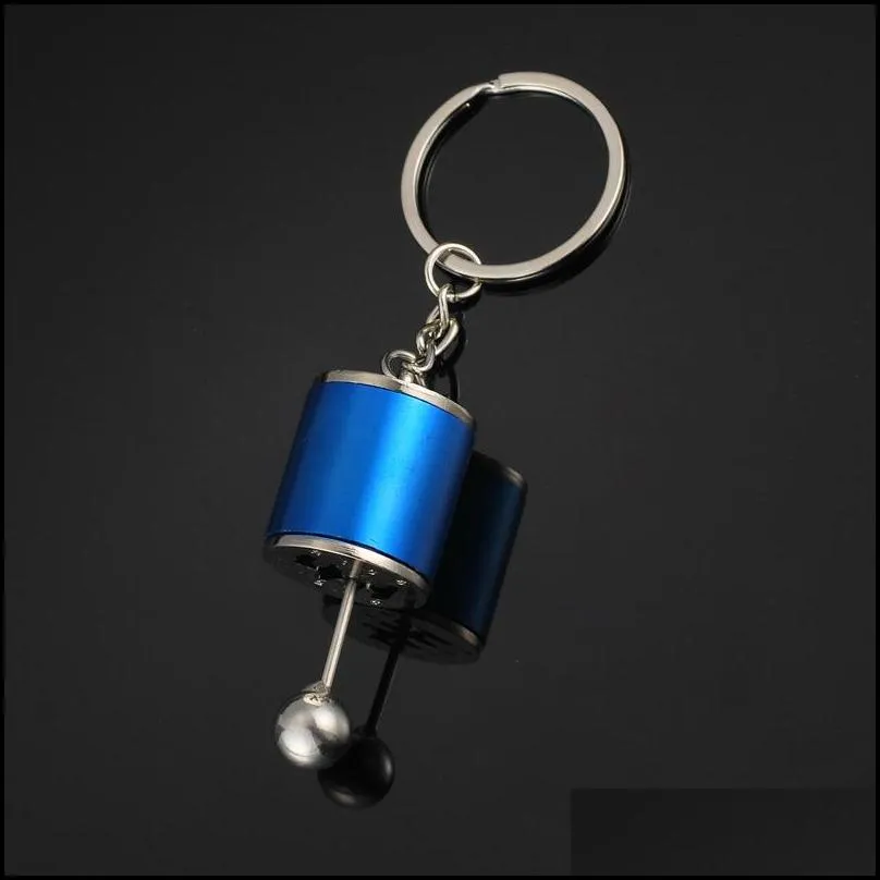 creative 6 speed gearbox gear head keychains manual transmission lever metal key ring car refitting alloy pendant keychain