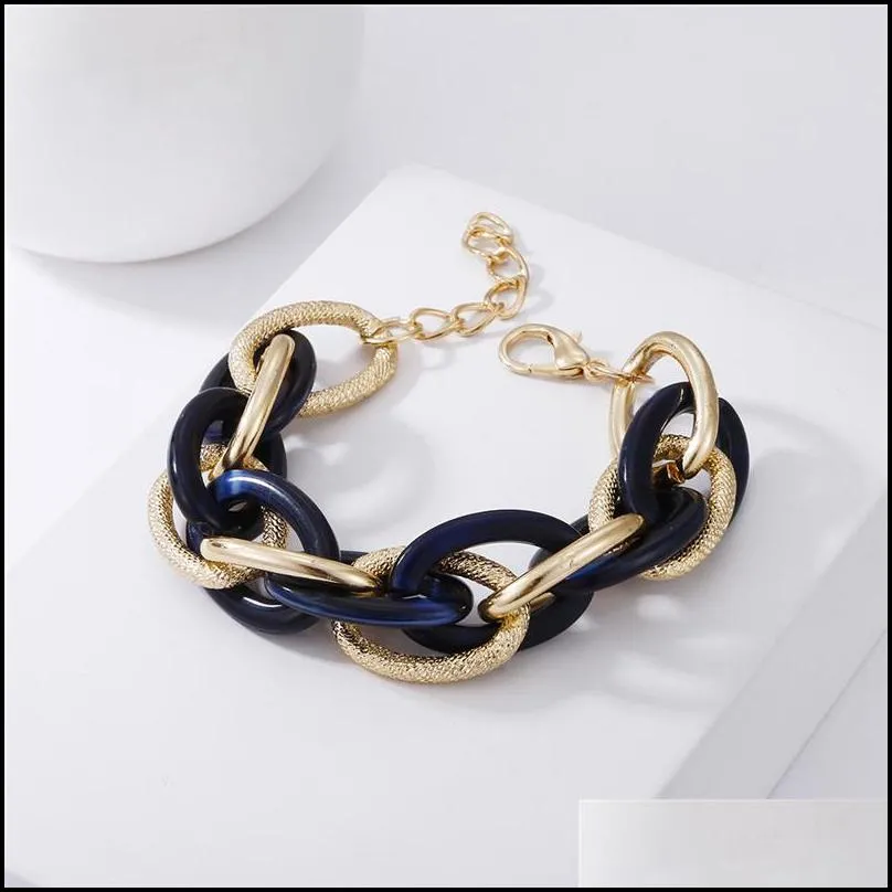 bohemian acrylic bracelet fashion white read blue beads chain bangles summer boho jewelry gift for women girls