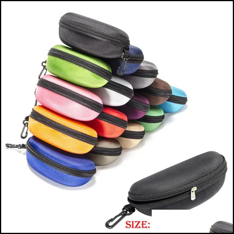 sunglass protection box oxford cloth black color zipped glasses case optional cloth 8 colors