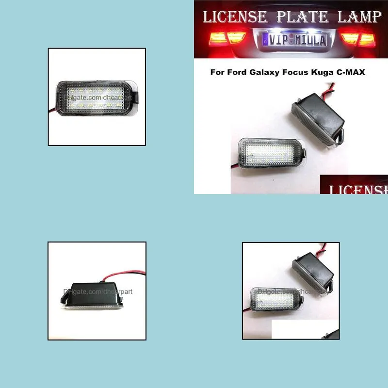 license plate light for ford galaxy focus kuga cmax white color car accessories led light bulb