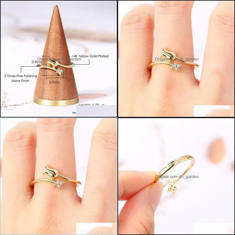 wedding rings tulip flower gold ring for women korean adjustable crystal cute teen girls friends jewelry aesthetic drop kar365wedding