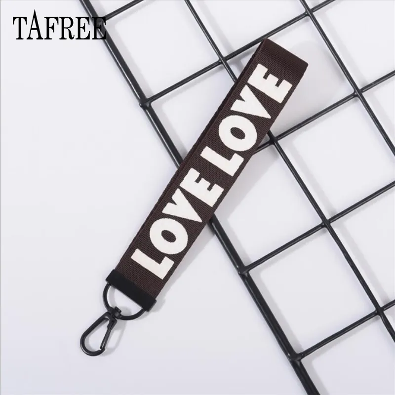 ta love love neck wrist strap webbing keychain id holder lanyard mobile phone ribbon key belt accessories key chains 