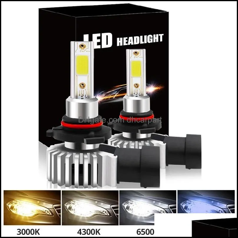 pampsee 2pcs mini car headlight bulbs led lamp h4 h7 h11 h8 h9 9006 hb4 h1 9005 hb3 12000lm auto fog lights 1200k