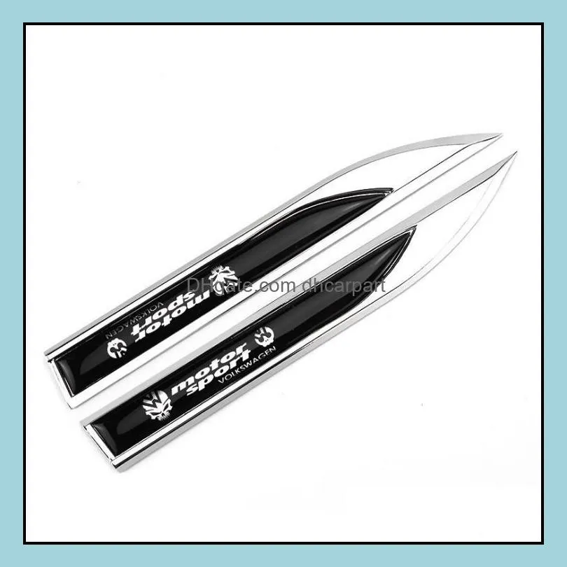 2 pcs car styling side sticker decoration r emblem customize side markers for vw car accessories