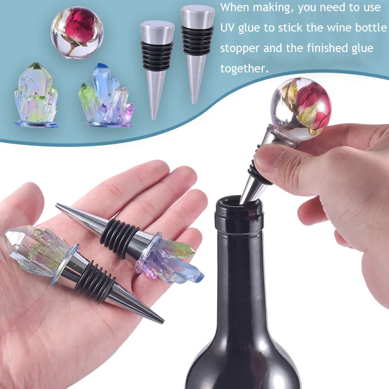 wine bottle stopper silicone mold diy uv resin epoxy mold crystal cluster silicone mold handicraft making accessories resin diy ampsilicone mold aliexpress