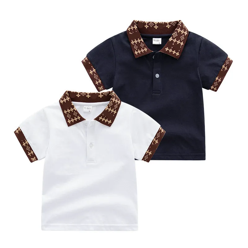 Summer Baby Boys T Shirt Short Sleeve Polo Shirts for Boy Children Solid Color Tee Baby Top Boy Clothes