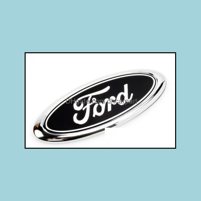 front bonnet badge car original metal logo emblem auto rear trunk boot mark sticker for ford focus old mondeo 15x6cm