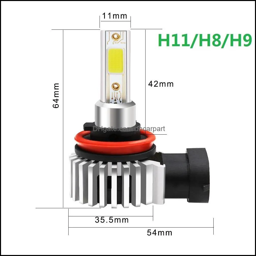 pampsee car headlight cob 12000lm 60w h4 led h7 canbus h1 h3 h8 h11 9005 9006 9007 880 3000k 6000k car auto headlamp led lights for