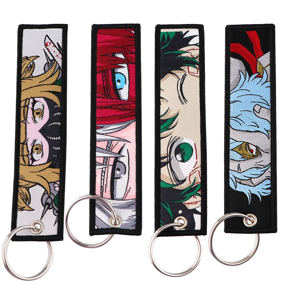 japanese anime my hero academia keytag embroidery key fobs for motorcycles cars backpack chaveiro key tag fashion key ring gifts