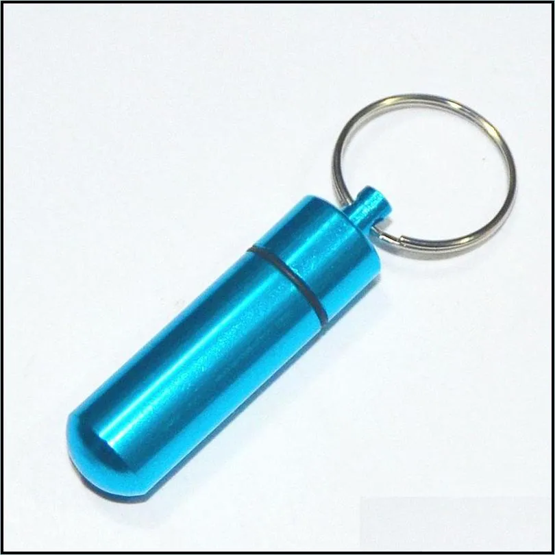 14mm*52mm portable waterproof mini aluminum pill case keychain tablet storage box bottle cases holder high quality
