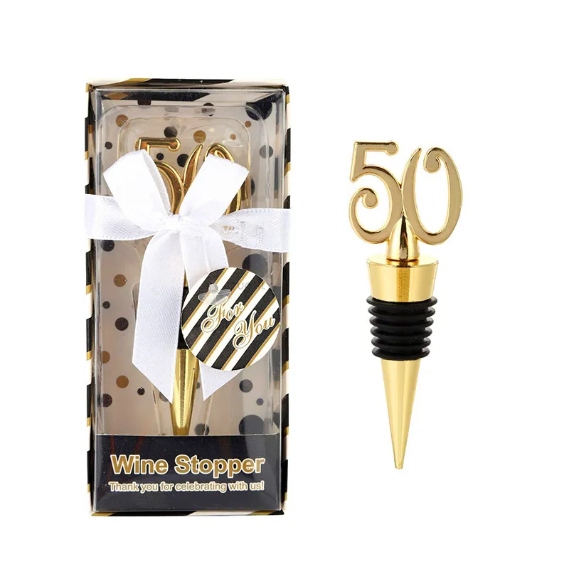  50th wine stopper birthday party gift 60th 70th golden wedding anniversary bottle stoppers souvenirs decor kitchen tool openers aliexpress