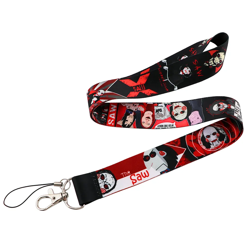 classic horror movie scream neck straps id badge holder pendant keyring charm cell phone cosplay keychain gift key chains