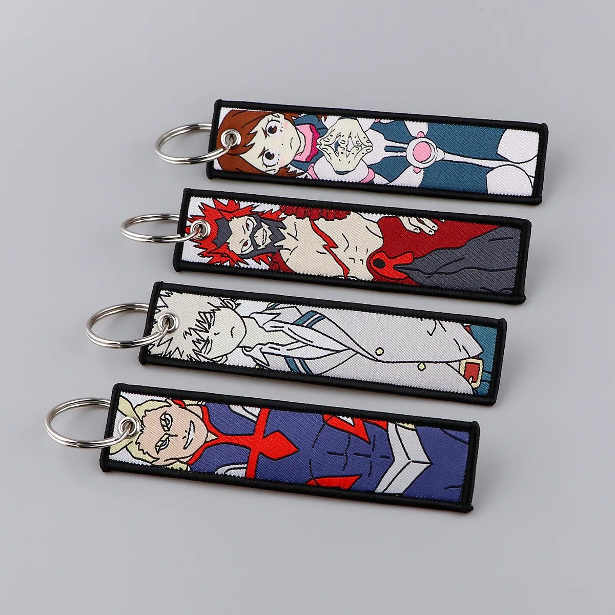 japanese anime my hero academia keytag embroidery key fobs for motorcycles cars backpack chaveiro key tag fashion key ring gifts
