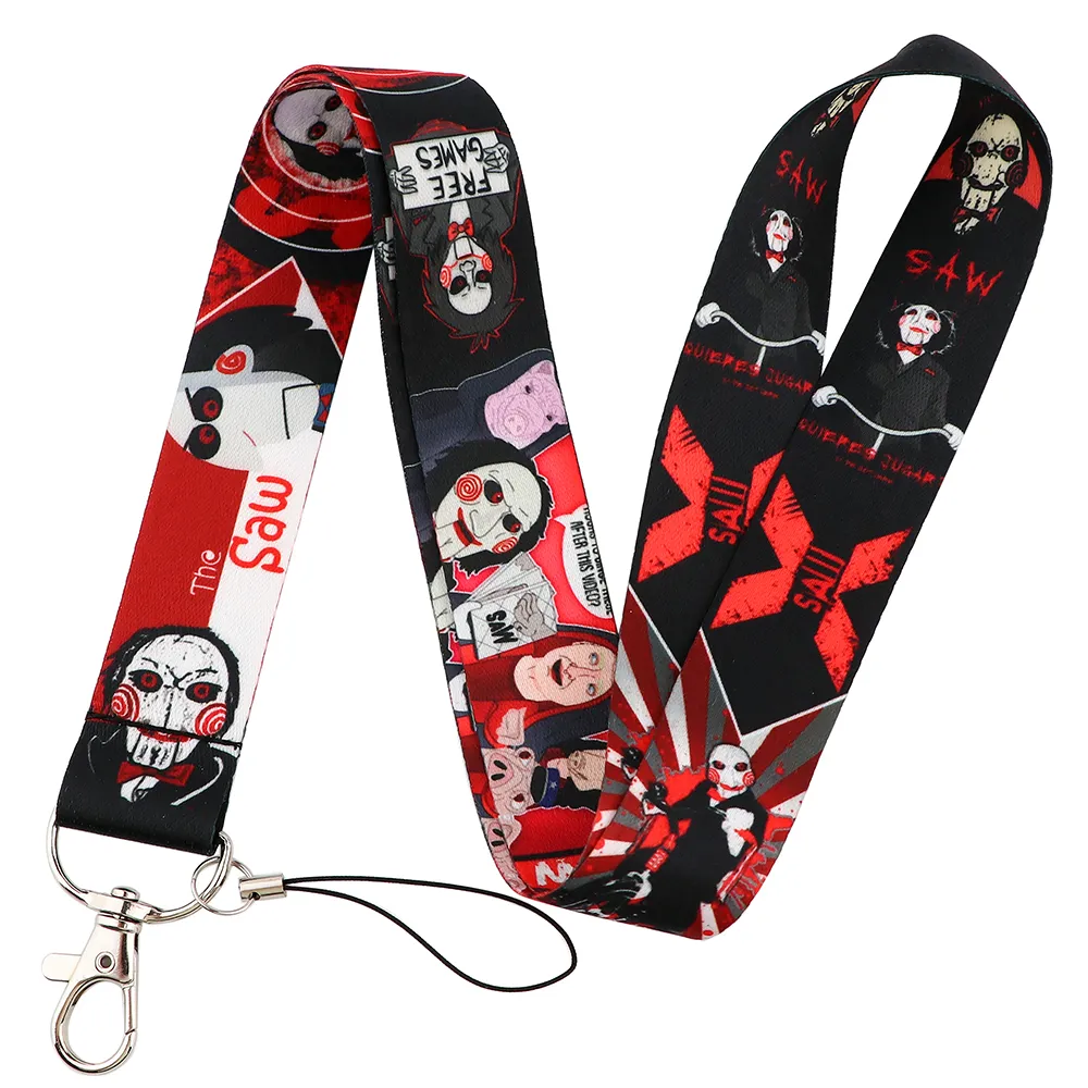 classic horror movie scream neck straps id badge holder pendant keyring charm cell phone cosplay keychain gift key chains