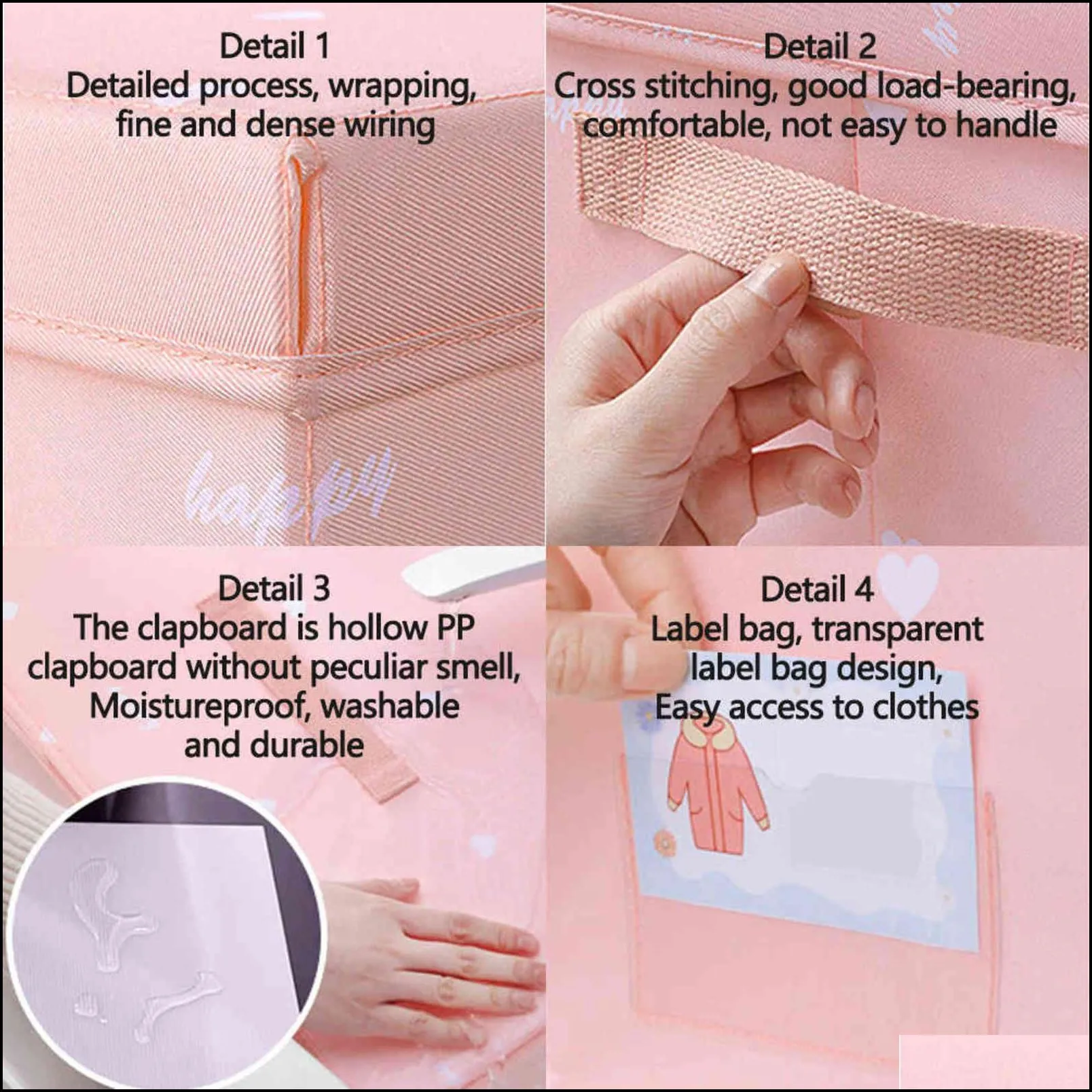 foldable clothes storage box modern style household underwear panties socks organizer for oxford cloth container 211102