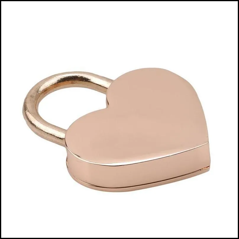 heart shape padlocks vintage hardware locks mini keys lock with key travel handbag suitcase padlock 30x39mm