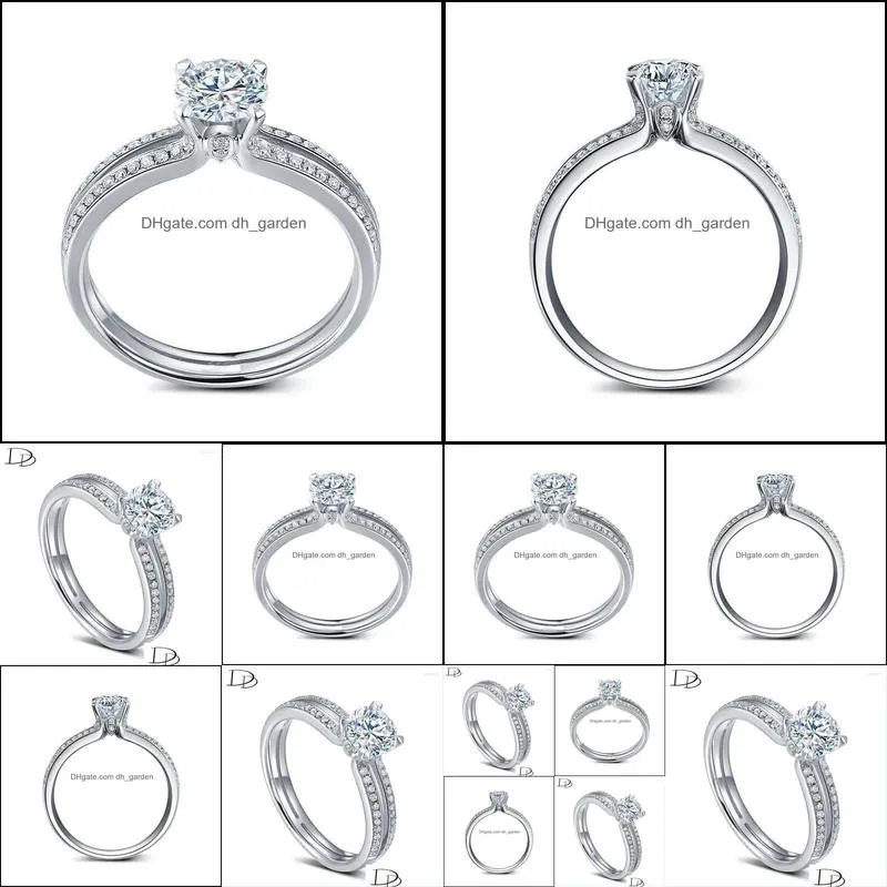 wedding rings shining zirconia bands fashion double row small cz stone inlay design bijoux femme anillos engagement dd039wedding