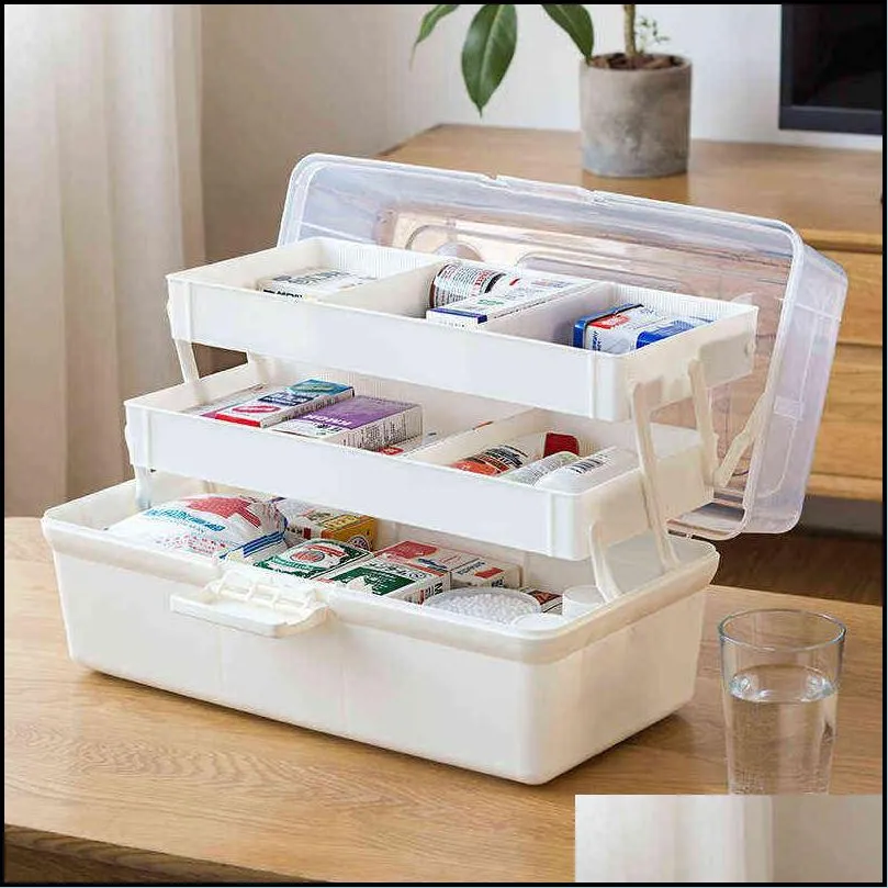 3 layers plastic storage box medicine organizer multifunctional portable cabinet family c6c080x39 211102