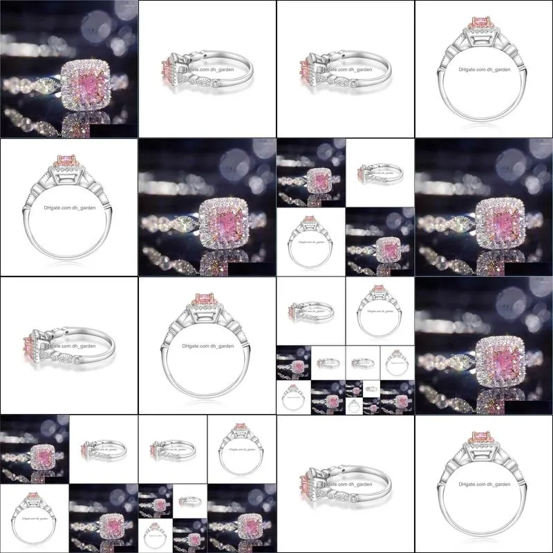 wedding rings fashion rhinestone women band pink ring bridal jewelry size 610wedding brit22