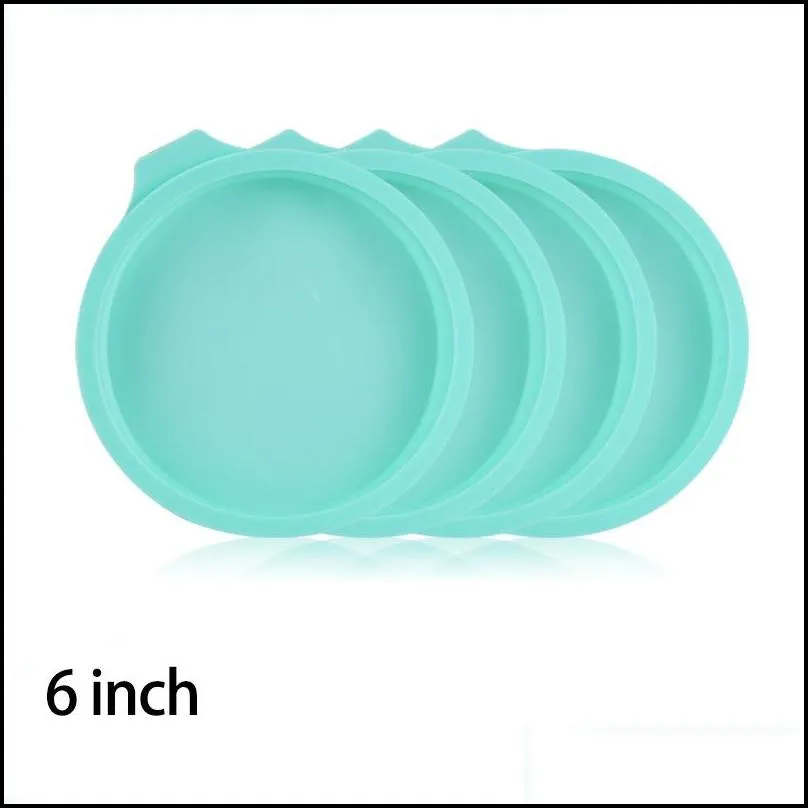 4 pcs set silicone layered cake mold round shape bread pan toast tray mould non stick baking tools 220601