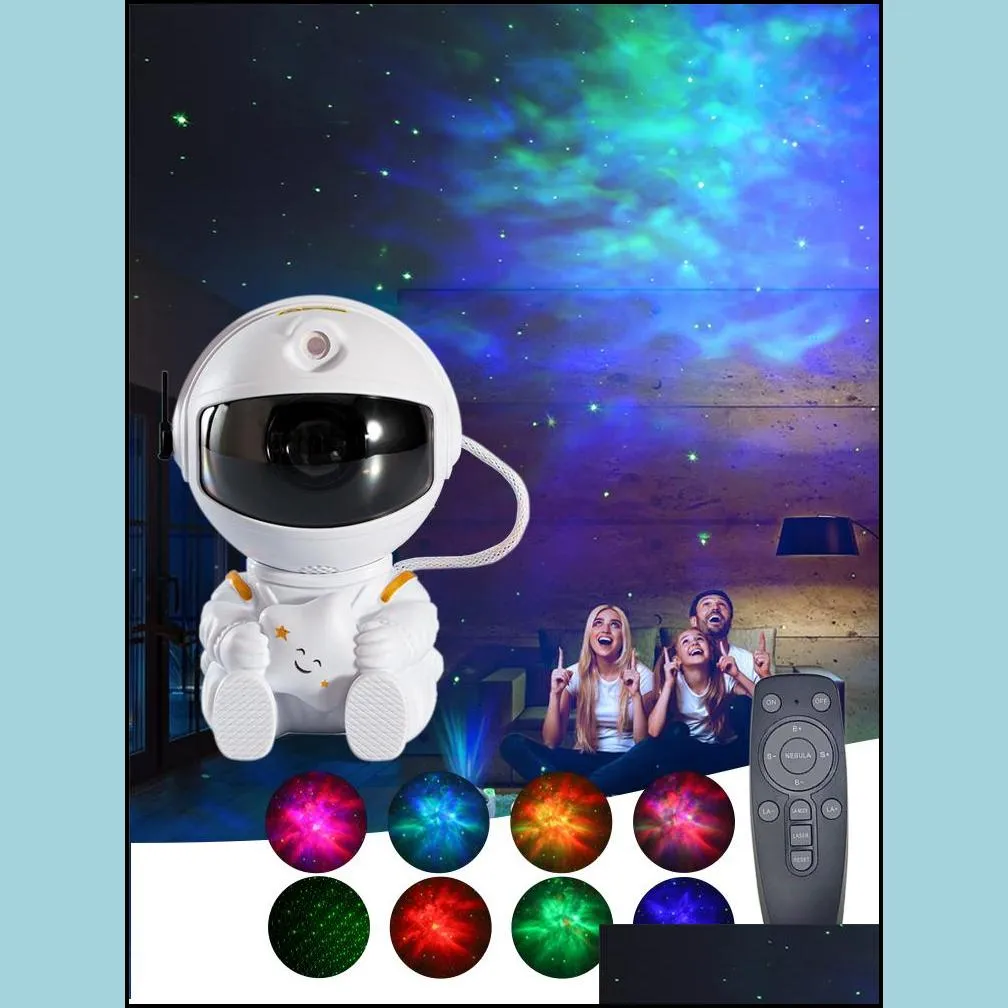 astronaut galaxy projector night light gift starry sky star usb led bedroom lamp child birthday decoration remote control 220429