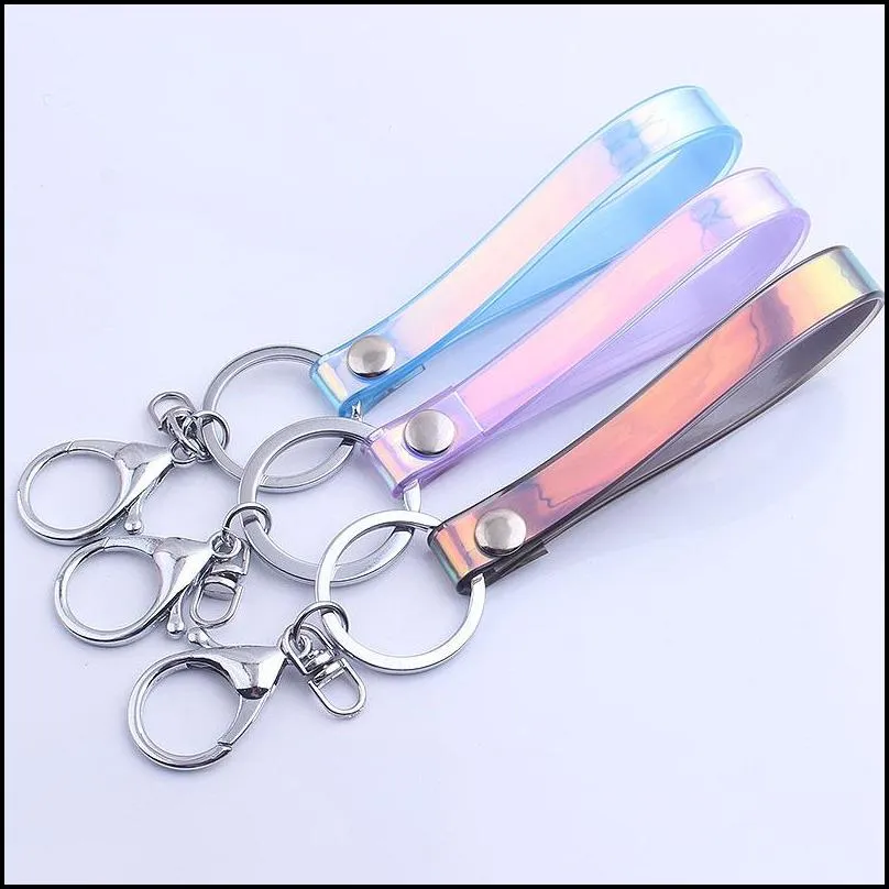 phone wrist straps keychain glossy bright leather cord hanging buckle laser soft glue lanyard doll pendant hand ropes