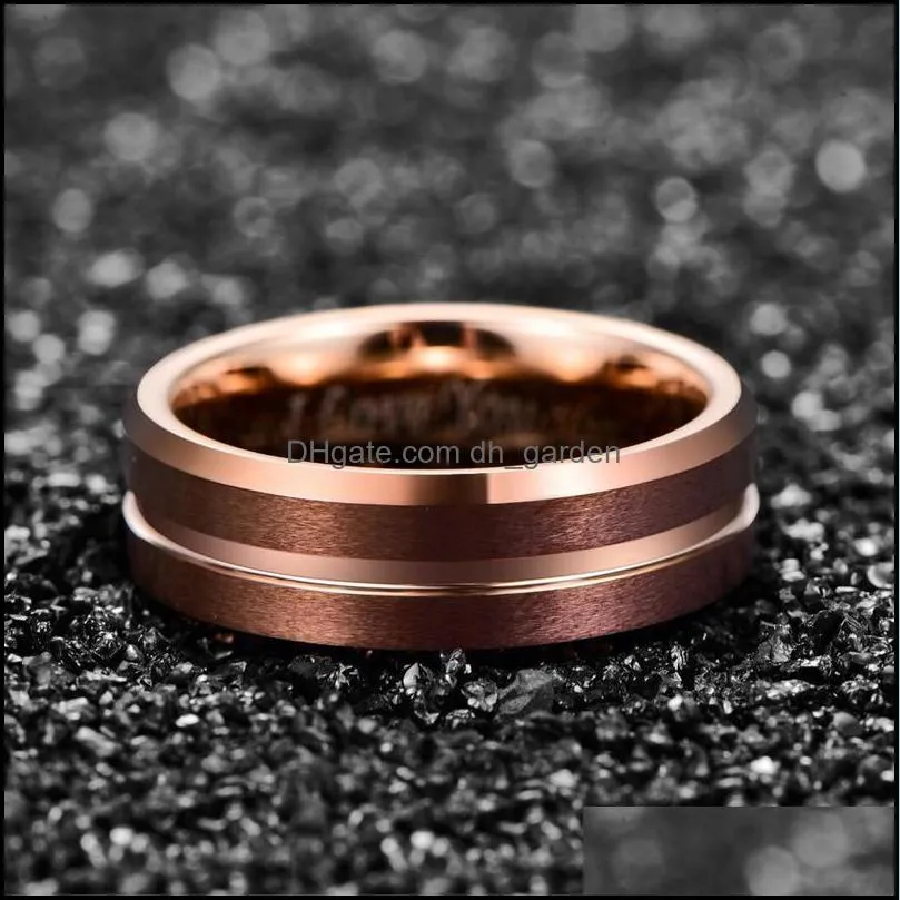 wedding rings engrave i love you promise tungsten ring for men women rose gold color classic couple ringswedding brit22