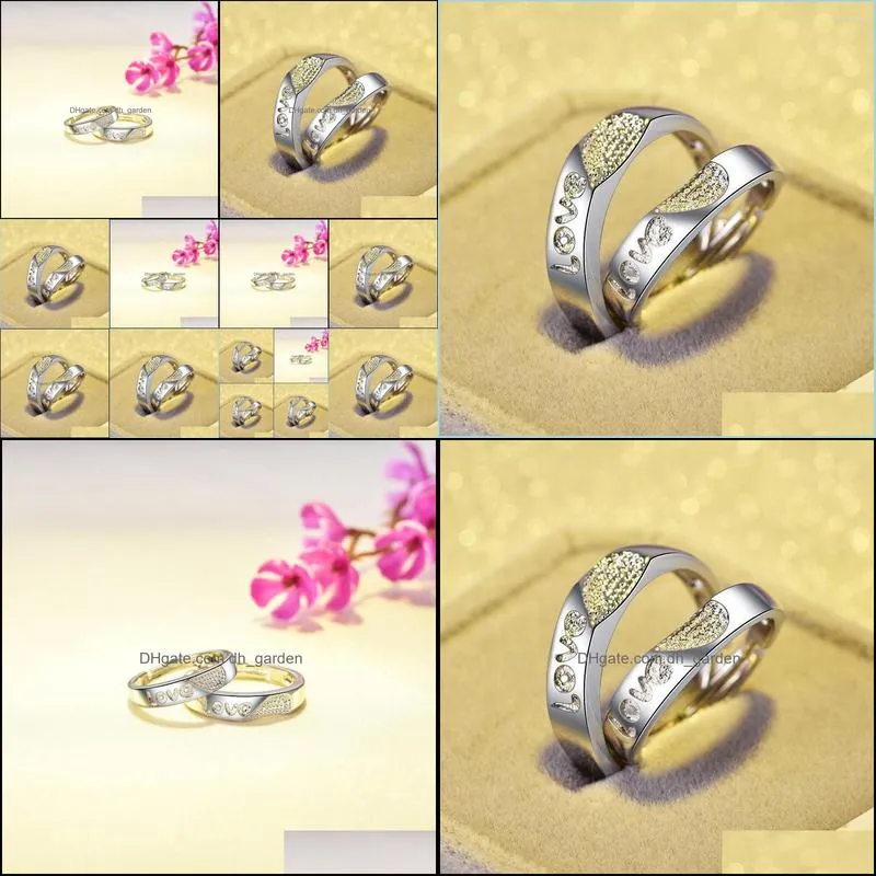 wedding rings ring korean jewelry silver a pair of open men and women love each other couple jewelrywedding brit22