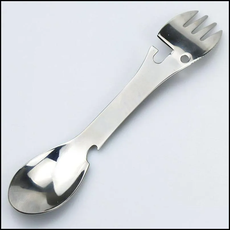 5 in 1 multifunctional tableware portable stainless steel spoon household beer bottle opener can opener