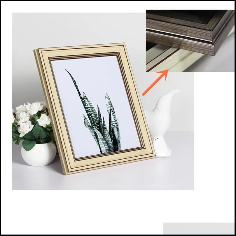 5/6/7/8/10 inch american style p o pictures frames golden color tabletop resin sofa wall background decorative porta retrato