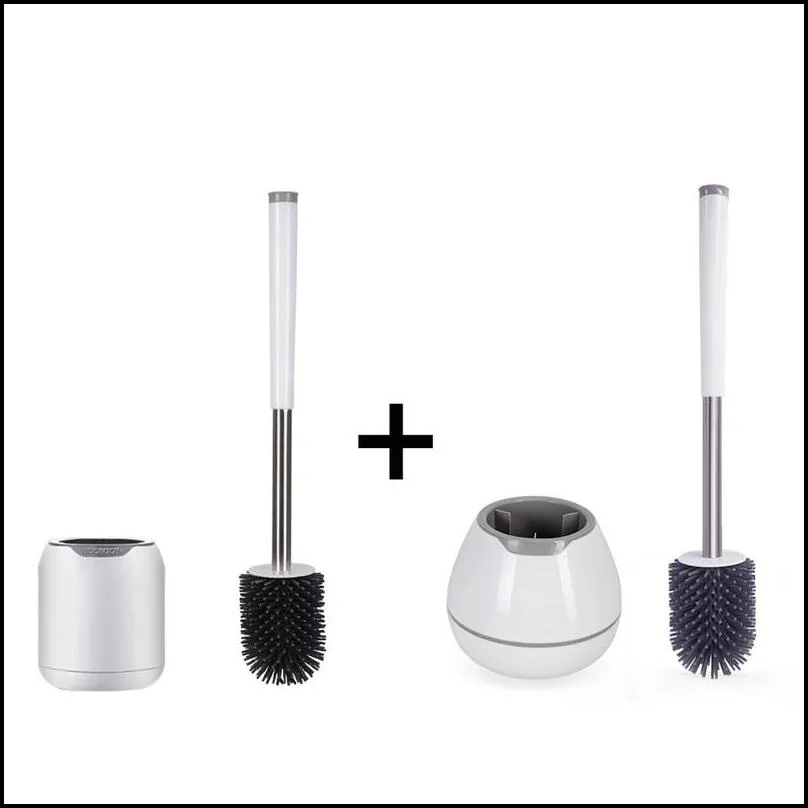 eyliden tpr toilet brush and holder set silicone bristles for wall hanging floor bathroom clean tool with tweezers 220511