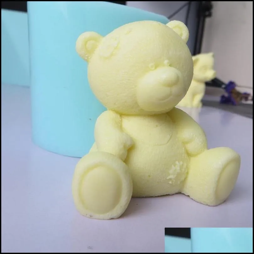 3d teddy shape animals silicone mold diy christmas cake candy chocolate mousse decoration crafts baking tool 220601