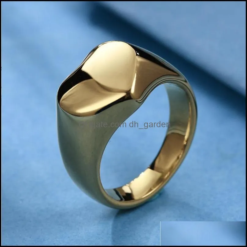 wedding rings fashion gold color large for women party jewelry big heart cocktail ring stainless steel anillos mujerwedding brit22