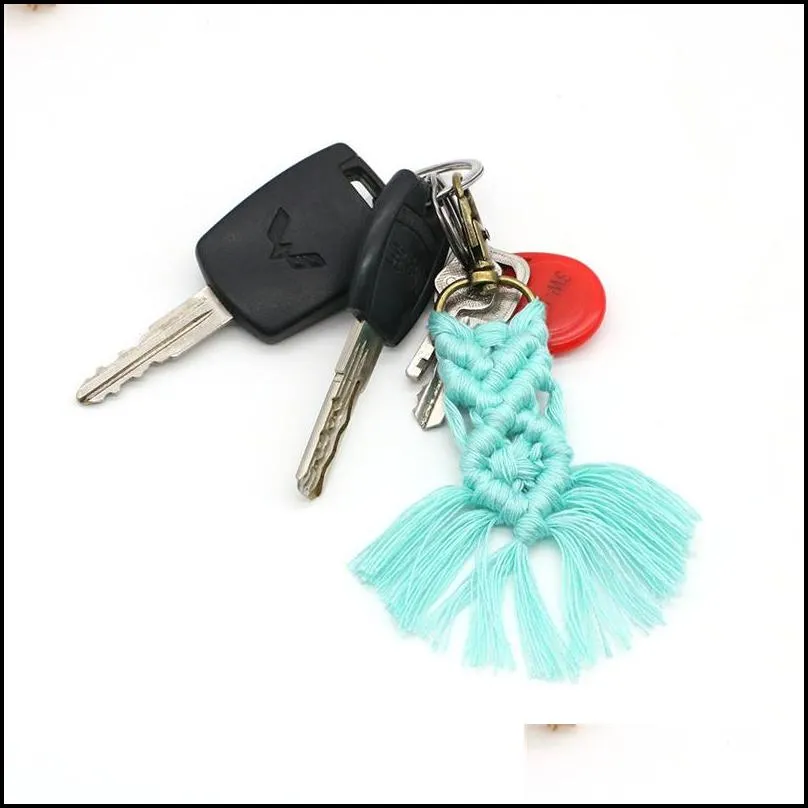 macrame fringe keychain boho bridal wedding shower decor gifts under 5 macrames tassel key chain