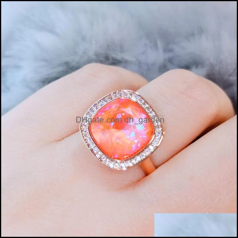 wedding rings 11 11 square made with austrian crystal for women fashion lady elegant party jewelry mom girls giftwedding brit22