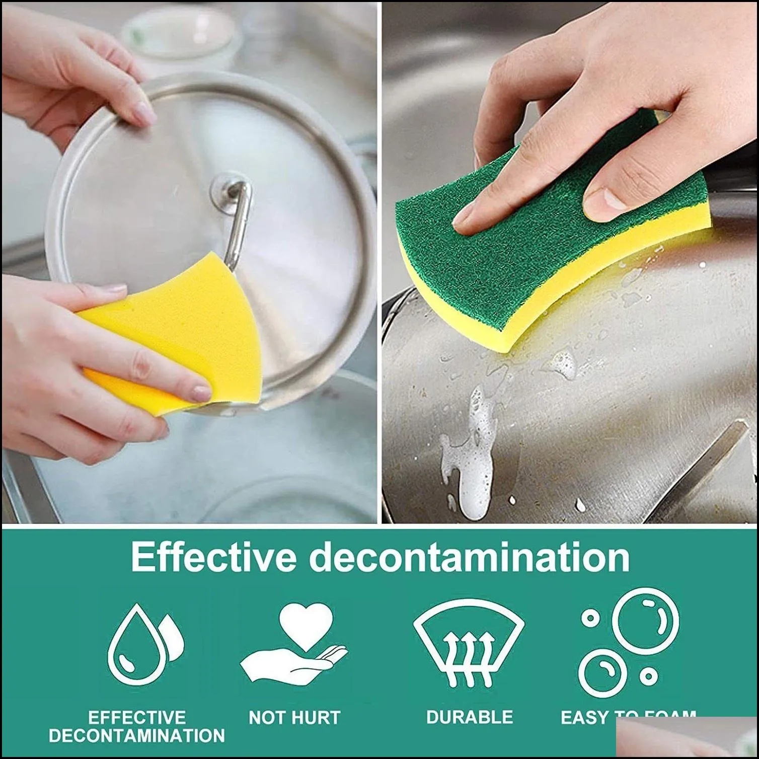 5 10 24pcs dishwashing sponge kitchen nano emery magic clean rub pot rust focal stains removing kit cleaning brush 220926