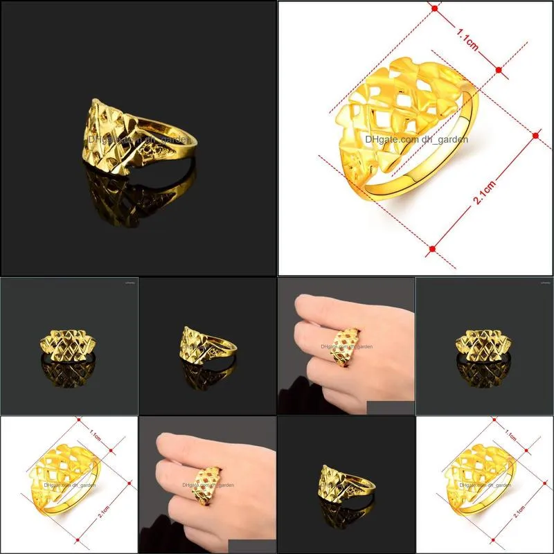 wedding rings arrival gold filled cocktail color geometric ring 11mm big for women men vintage jewelry gift wholesalewedding brit22