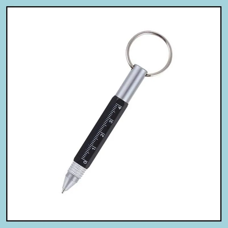 multifunctional mini metal ballpoint pen outdoor tool pen screwdriver keychain short scale pens