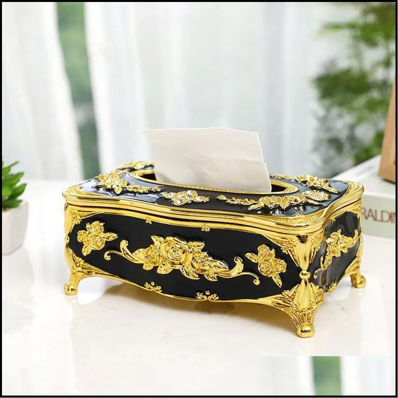 european style el desktop living room dining home decoration tissue box acrylic waterproof toilet dustproof holde 220523