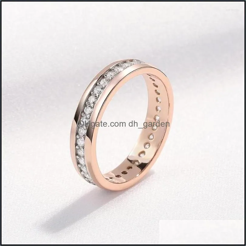 cluster rings 925 sterling silver band ring for women rose gold plated crystal cz engagement anniversary gifts classic wedding promise