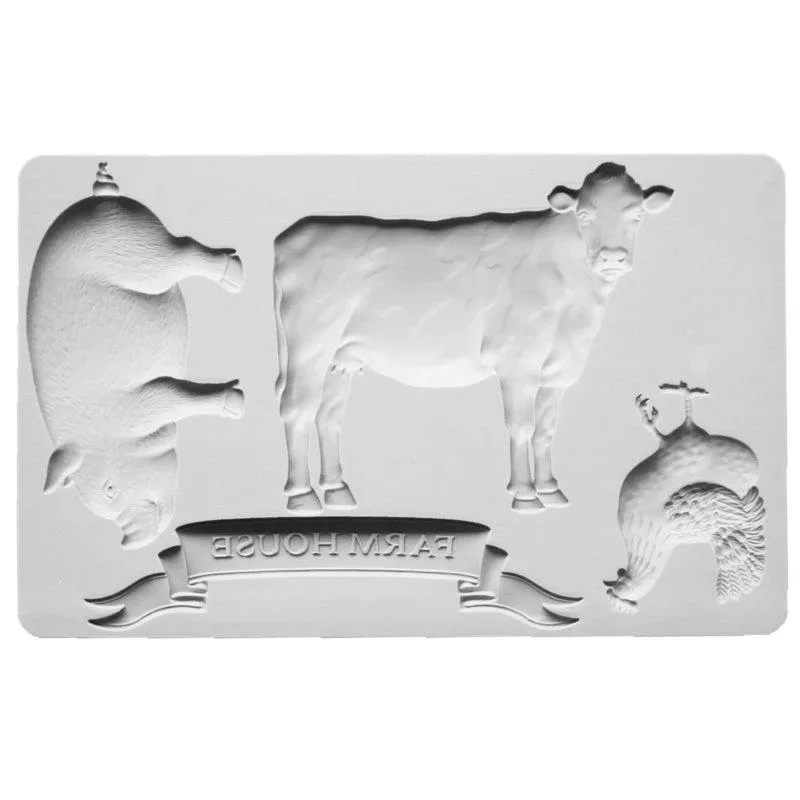 baking tools animal farm pig cow chicken chocolate mold fondant cake silicone decoration accessories 220601
