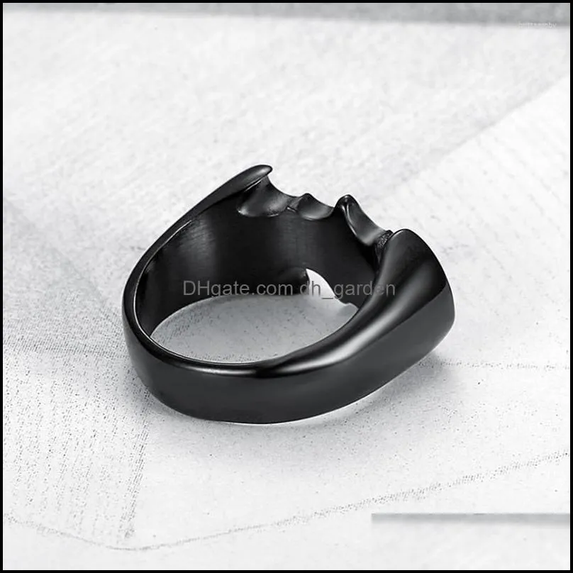 cluster rings mens classic simple creative design bat shape party hip hop gift ring
