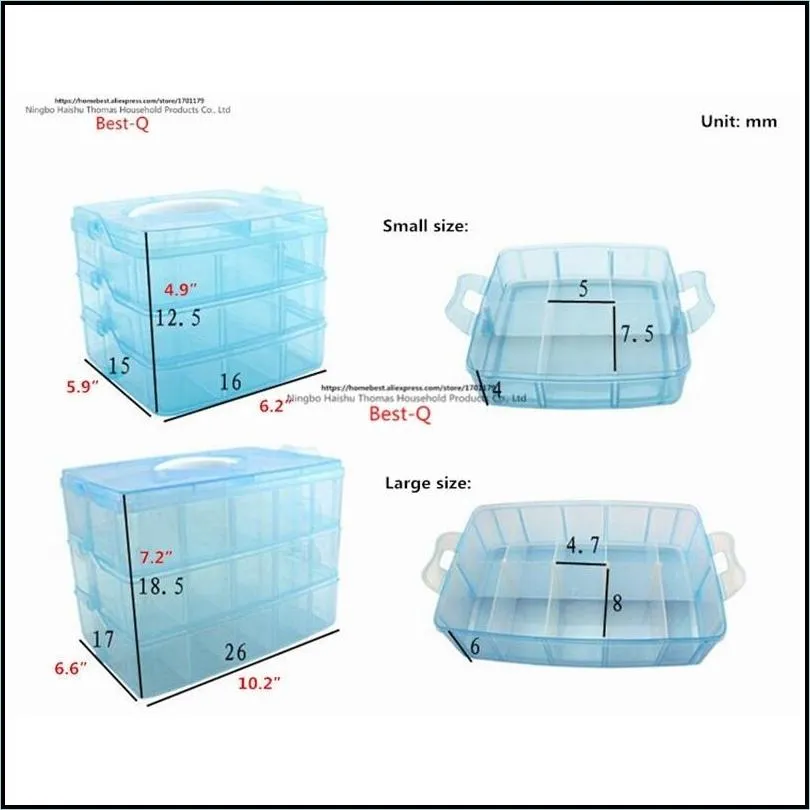 3 layers 30 grid removable storage box in a covered king tights toy plastic 211102