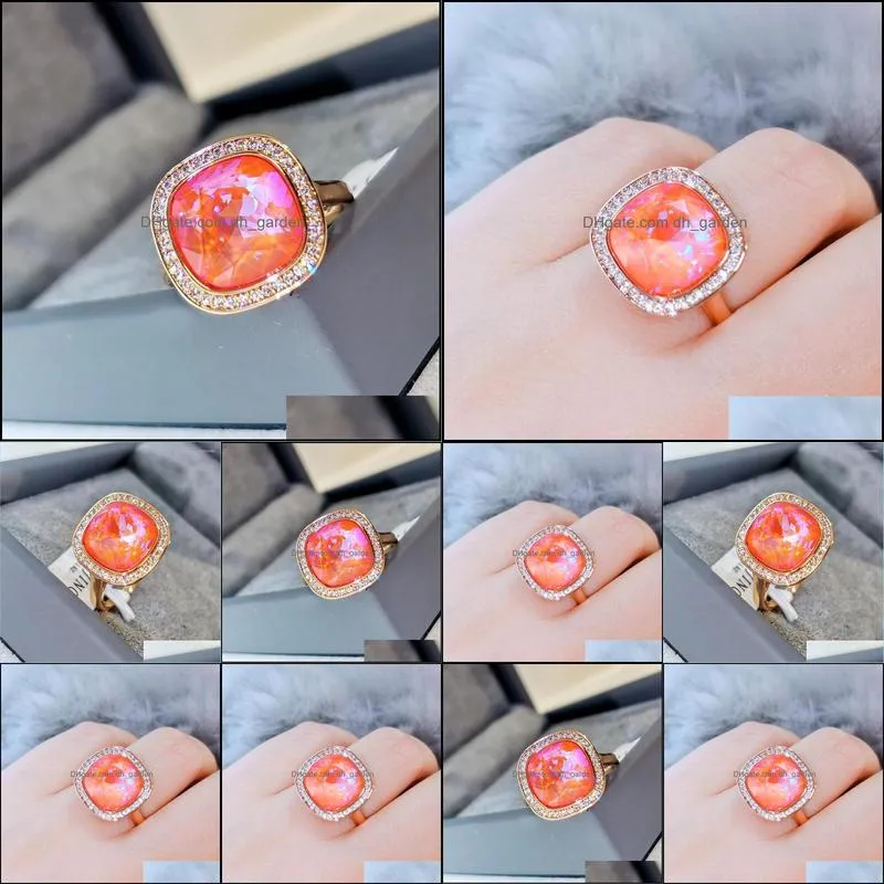 wedding rings 11 11 square made with austrian crystal for women fashion lady elegant party jewelry mom girls giftwedding brit22