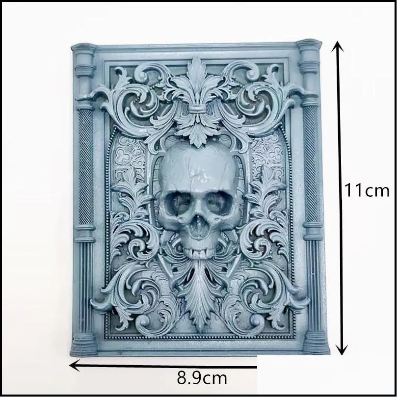 exquisite pattern skull silicone mold diy to make resin plaster model indoor home decoration tool 220601