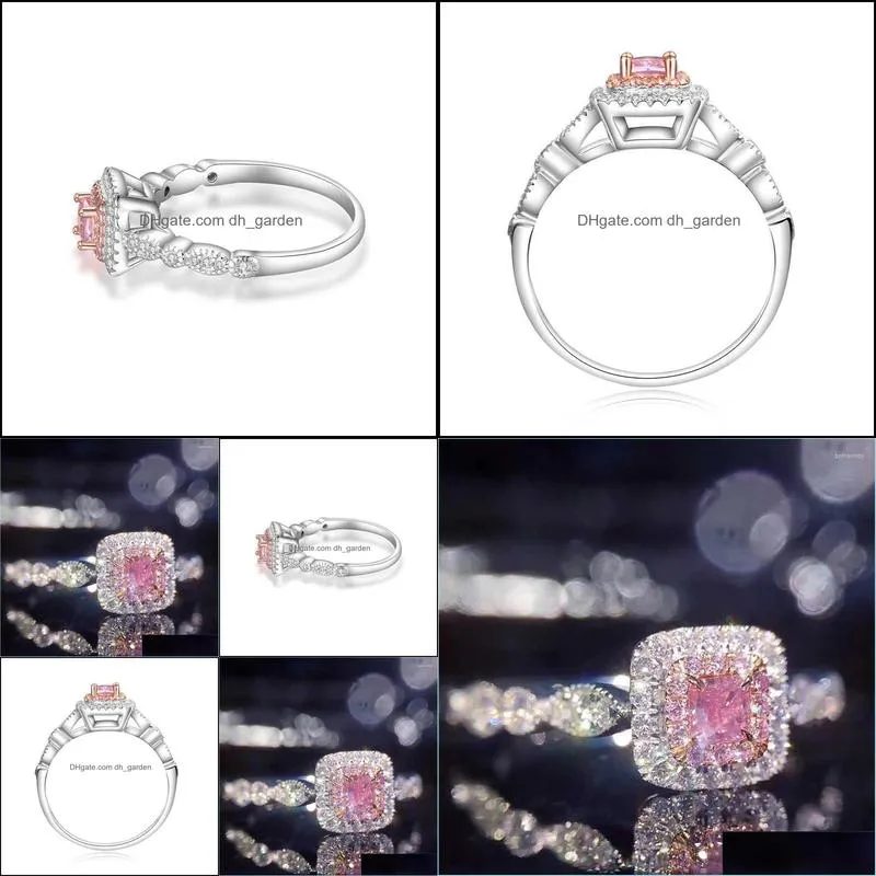 wedding rings fashion rhinestone women band pink ring bridal jewelry size 610wedding brit22