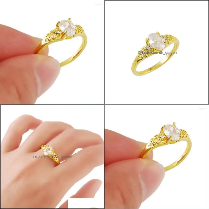 wedding rings size 5 6 7 8 9 yellow gold finger female ring bijoux 24k color zirconia engagement for women giftwedding brit22