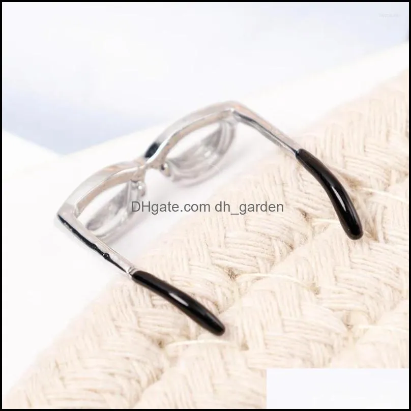 cluster rings cute glasses ins girl open ring adjustable enamel painting finger buckle tail opening