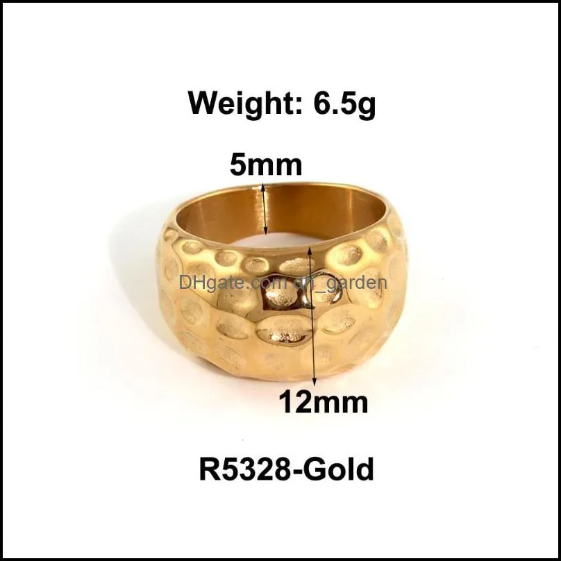 cluster rings trendy elegant tie gold color for women stainless steel jewelry punk design 18 k metal texture ring gala female gift